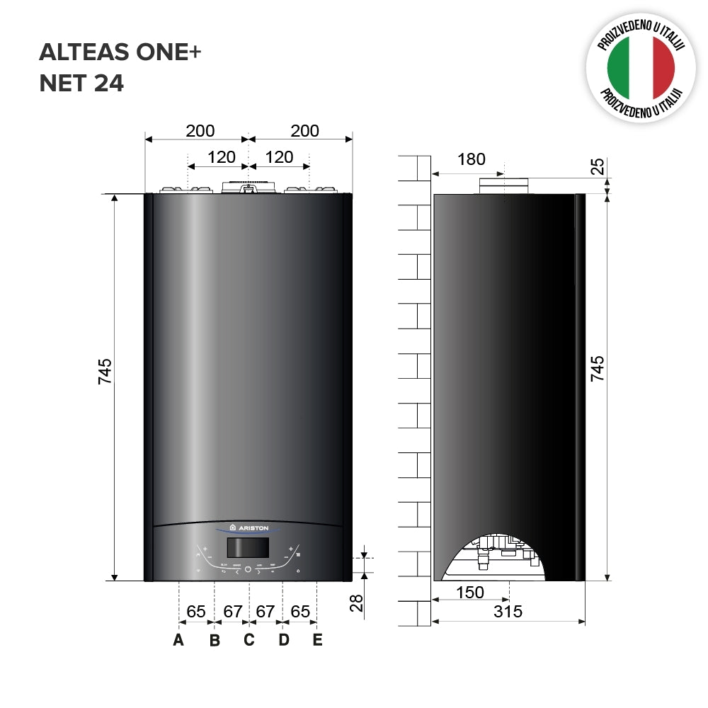 Kondenzacioni gasni kotao ARISTON ALTEAS ONE + NET 24