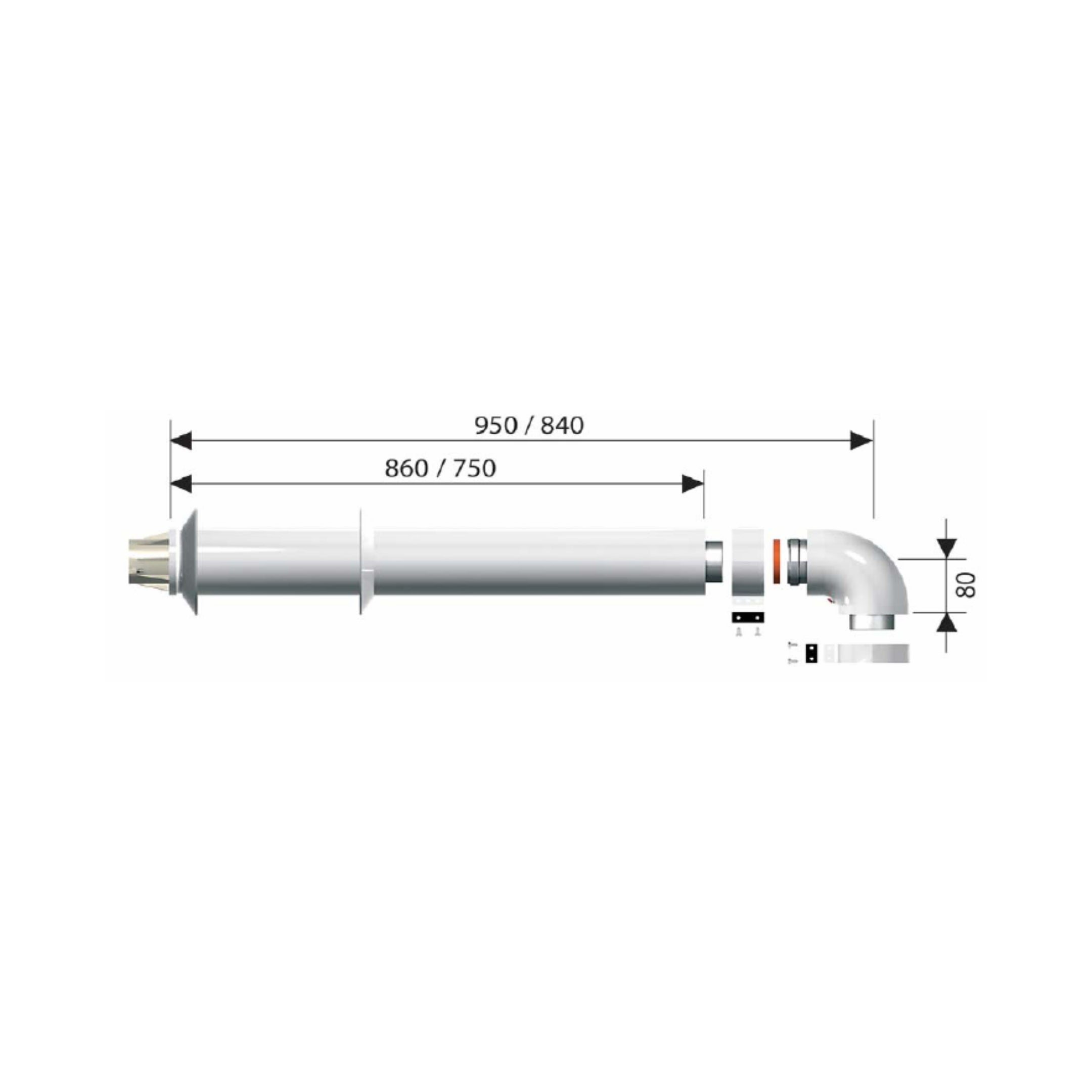ARISTON Koaksijalni dimovodni set sa horizontalnim početkom - 1000mm Ø60/100