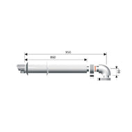 ARISTON Koaksijalni dimovodni set sa horizontalnim početkom - 1000mm Ø60/100 BELI