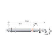 ARISTON Koaksijalni dimovodni set sa horizontalnim početkom - 1000mm Ø80/125